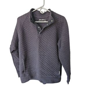 Eddie Bauer Men's Gray Quilted Sweater Size Large